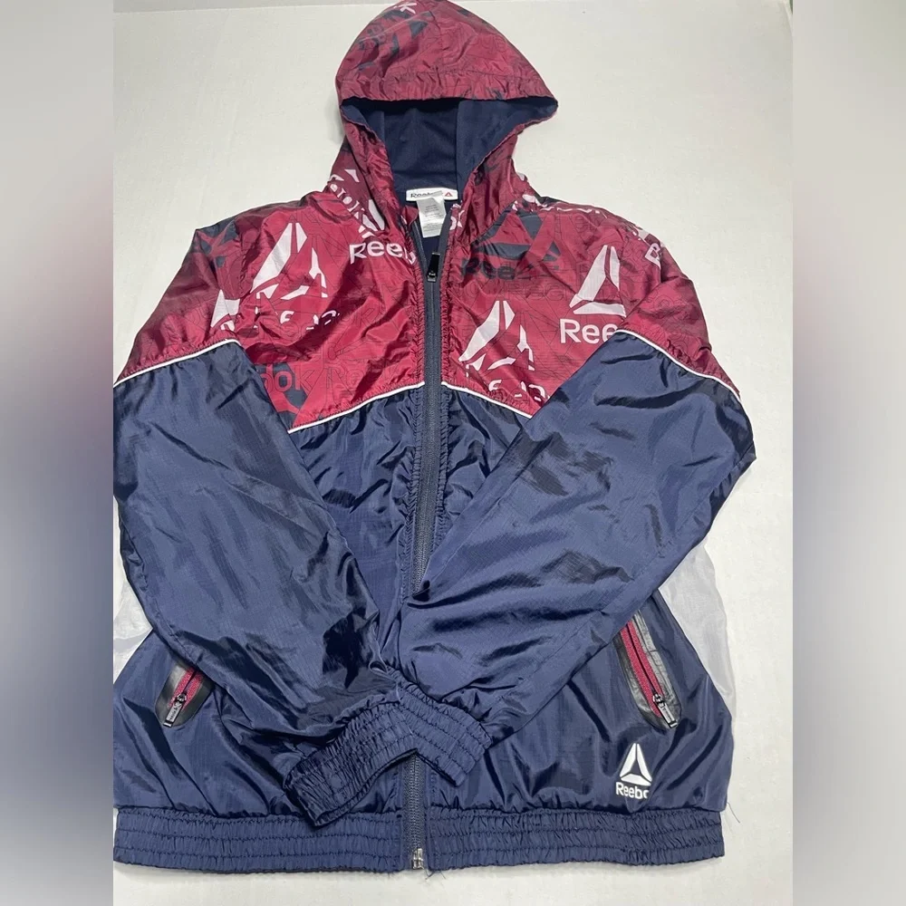 Reebok Kids' Burgundy and Navy Raincoat size 10/12 m youth‎